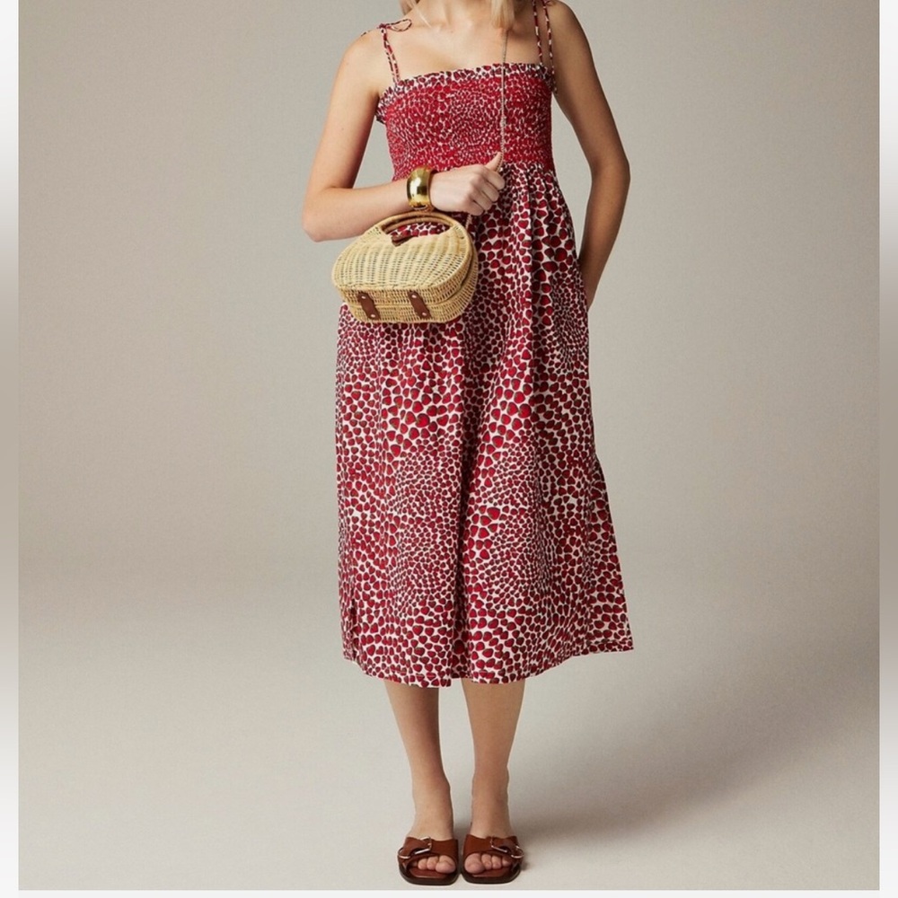 Jcrew Cotton Strawberry Dress